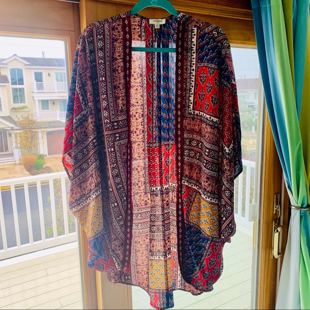 Umgee Patterned Boho Kimono Cardigan